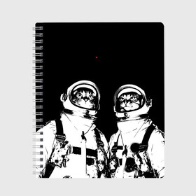 Тетрадь с принтом Коты Космонавты в Курске, 100% бумага | 48 листов, плотность листов — 60 г/м2, плотность картонной обложки — 250 г/м2. Листы скреплены сбоку удобной пружинной спиралью. Уголки страниц и обложки скругленные. Цвет линий — светло-серый
 | Тематика изображения на принте: 12 | 1961 | astronaut | cat | gagarin | mars | nasa | space | spacex | sssr | yuri | апрель | астронавт | гагарин | день | земля | космонавт | космонавтика | космос | кот | коты | кошка | лазер | луна | марс | наса | планета | поехали | полё