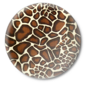 Значок с принтом Жираф в Курске,  металл | круглая форма, металлическая застежка в виде булавки | Тематика изображения на принте: giraffe | животное | жираф | пятна | текстура