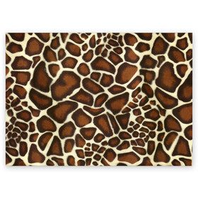 Поздравительная открытка с принтом Жираф в Курске, 100% бумага | плотность бумаги 280 г/м2, матовая, на обратной стороне линовка и место для марки
 | Тематика изображения на принте: giraffe | животное | жираф | пятна | текстура