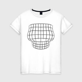 Женская футболка хлопок с принтом БОЛЬШАЯ ГРУДЬ ИЛЛЮЗИЯ в Курске, 100% хлопок | прямой крой, круглый вырез горловины, длина до линии бедер, слегка спущенное плечо | big boobs | boobs | optical illusion | большая грудь | геометрия | иллюзия | обман