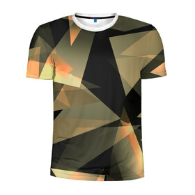 Мужская футболка 3D спортивная с принтом Broken glass в Курске, 100% полиэстер с улучшенными характеристиками | приталенный силуэт, круглая горловина, широкие плечи, сужается к линии бедра | abstraction | осколки | стекло | цветной
