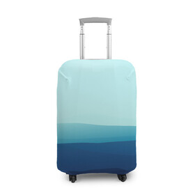Чехол для чемодана 3D с принтом Море в Курске, 86% полиэфир, 14% спандекс | двустороннее нанесение принта, прорези для ручек и колес | арт | вектор | векторный рисунок | геометрические фигуры | геометрия | линии | море | небо | оттенки синего | рисунок | синий