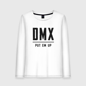 Женский лонгслив хлопок с принтом DMX (rap hip hop) в Курске, 100% хлопок |  | american | artist | dmx | dog | earl simmons | gangsta | hip hop | legend | rap | музыка | рэп | хип хоп