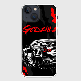 Чехол для iPhone 13 mini с принтом NISSAN GT R   GODZILLA в Курске,  |  | auto | car | godzilla | gtr | nissan | nissan skyline | sport | авто | гетер | годзилла | гтр. | нисан | ниссан | ноут | скайлайн | спорт | царапины