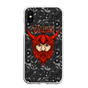 Чехол для iPhone XS Max матовый с принтом Valheim красный викинг в Курске, Силикон | Область печати: задняя сторона чехла, без боковых панелей | fantasy | mmo | valheim | valve | валхейм | вальхейм | викинги | выживалка | игра | королевская битва | ммо | ролевая игра | фэнтази