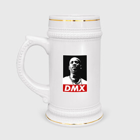 Кружка пивная с принтом Rapper DMX в Курске,  керамика (Материал выдерживает высокую температуру, стоит избегать резкого перепада температур) |  объем 630 мл | dmx | dog | earl simmons | hip hop | music | new york | rap | rapper | rip | ruff ryders | диэмикс | музыка | нью йорк | пёс | рэп | рэпер | хипхоп | эрл симмонс