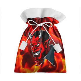 Подарочный 3D мешок с принтом The devil is on fire в Курске, 100% полиэстер | Размер: 29*39 см | 666 | fire | lucifer | демон | дьявол | люцифер | монстр | огонь | пламя | сатана | текстура