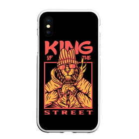 Чехол для iPhone XS Max матовый с принтом KING Street в Курске, Силикон | Область печати: задняя сторона чехла, без боковых панелей | animal | brutal | king | megane | of | street | the | горила | животное | зверь | король | обезьяна | реп | улиц | хипстер