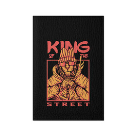 Обложка для паспорта матовая кожа с принтом KING Street в Курске, натуральная матовая кожа | размер 19,3 х 13,7 см; прозрачные пластиковые крепления | Тематика изображения на принте: animal | brutal | king | megane | of | street | the | горила | животное | зверь | король | обезьяна | реп | улиц | хипстер