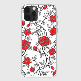 Чехол для iPhone 12 Pro Max с принтом Куст роз в Курске, Силикон |  | арт | красные цветы | красный цветок | куст | куст роз | кусты | листок | листья | поле | поле цветов | рисунок | роза | розы | цветок | цветы | шип | шипы