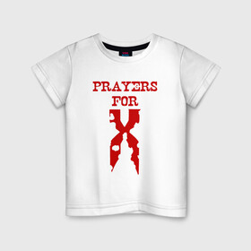 Детская футболка хлопок с принтом Prayers For X в Курске, 100% хлопок | круглый вырез горловины, полуприлегающий силуэт, длина до линии бедер | Тематика изображения на принте: dmx | dog | earl simmons | hip hop | music | new york | rap | rapper | rip | ruff ryders | диэмикс | музыка | нью йорк | пёс | рэп | рэпер | хипхоп | эрл симмонс