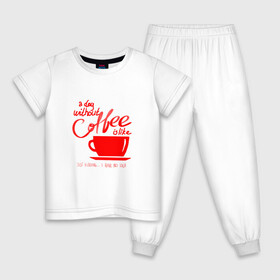 Детская пижама хлопок с принтом День без кофе в Курске, 100% хлопок |  брюки и футболка прямого кроя, без карманов, на брюках мягкая резинка на поясе и по низу штанин
 | Тематика изображения на принте: coffee | день без кофе | кофе | кофеек | кружка кофе
