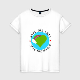 Женская футболка хлопок с принтом Планета Земля в Курске, 100% хлопок | прямой крой, круглый вырез горловины, длина до линии бедер, слегка спущенное плечо | earth | земляни | мирназемле | планета | планетаземля