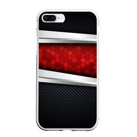 Чехол для iPhone 7Plus/8 Plus матовый с принтом 3D Красные соты металлические в Курске, Силикон | Область печати: задняя сторона чехла, без боковых панелей | luxury | versace | vip | абстракция | версаче | вип | паттерн | роскошь | текстуры