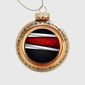 Стеклянный ёлочный шар с принтом 3D Красные соты металлические в Курске, Стекло | Диаметр: 80 мм | Тематика изображения на принте: luxury | versace | vip | абстракция | версаче | вип | паттерн | роскошь | текстуры