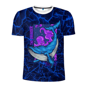 Мужская футболка 3D спортивная с принтом Кит мечтатель The dreamer в Курске, 100% полиэстер с улучшенными характеристиками | приталенный силуэт, круглая горловина, широкие плечи, сужается к линии бедра | the dreamer | вода | волны | кит | мечта | мечтатель | море | океан | подводный мир | рыба