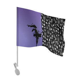 Флаг для автомобиля с принтом Косметичка в Курске, 100% полиэстер | Размер: 30*21 см | визажистам | девушка. тушь | ножницы | помада | тени