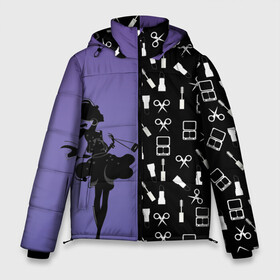 Мужская зимняя куртка 3D с принтом Косметичка в Курске, верх — 100% полиэстер; подкладка — 100% полиэстер; утеплитель — 100% полиэстер | длина ниже бедра, свободный силуэт Оверсайз. Есть воротник-стойка, отстегивающийся капюшон и ветрозащитная планка. 

Боковые карманы с листочкой на кнопках и внутренний карман на молнии. | визажистам | девушка. тушь | ножницы | помада | тени