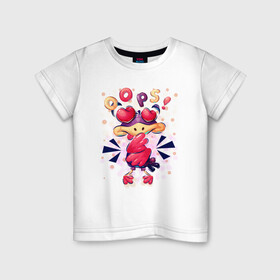 Детская футболка хлопок с принтом Oops! в Курске, 100% хлопок | круглый вырез горловины, полуприлегающий силуэт, длина до линии бедер | арт | графика | животные | звери | мультяшки | птицы