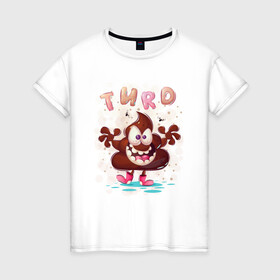 Женская футболка хлопок с принтом Turd в Курске, 100% хлопок | прямой крой, круглый вырез горловины, длина до линии бедер, слегка спущенное плечо | анимация | арт | графика | кучка | мультяшки