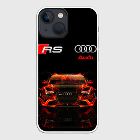 Чехол для iPhone 13 mini с принтом AUDI RS 5 FIRE   АУДИ РС 5 в Курске,  |  | audi | car | fire. | q5 | q6 | q7 | rs 5 | sportcar | а3 | а4 | а6 | а8 | авто | автомобиль | ауди | огонь | рс 5 | спорт | спорткар