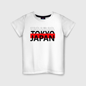 Детская футболка хлопок с принтом Надпись Япония, Токио в Курске, 100% хлопок | круглый вырез горловины, полуприлегающий силуэт, длина до линии бедер | japan | tokyo | путешествие | токио | япония