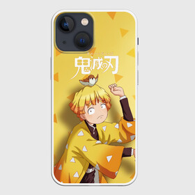 Чехол для iPhone 13 mini с принтом Zenitsu Agatsuma Kimetsu no Yaiba в Курске,  |  | demon slayer | kamado | kimetsu no yaiba | nezuko | tanjiro | аниме | гию томиока | зеницу агацума | иноске хашибира | камадо | клинок | корзинная девочка | манга | музан кибуцуджи | незуко | рассекающий демонов | танджиро