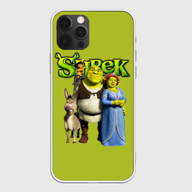 Чехол для iPhone 12 Pro с принтом Шрек Shrek в Курске, силикон | область печати: задняя сторона чехла, без боковых панелей | Тематика изображения на принте: cartoon | fiona | shrek | болото | детям | комедия | кот в сапогах | мультик | огр | осел | персонажи мультфильмов | тролль | фиона | шрек