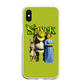 Чехол для iPhone XS Max матовый с принтом Шрек Shrek в Курске, Силикон | Область печати: задняя сторона чехла, без боковых панелей | cartoon | fiona | shrek | болото | детям | комедия | кот в сапогах | мультик | огр | осел | персонажи мультфильмов | тролль | фиона | шрек