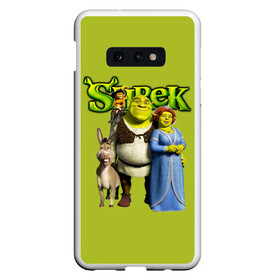 Чехол для Samsung S10E с принтом Шрек Shrek в Курске, Силикон | Область печати: задняя сторона чехла, без боковых панелей | cartoon | fiona | shrek | болото | детям | комедия | кот в сапогах | мультик | огр | осел | персонажи мультфильмов | тролль | фиона | шрек