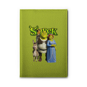 Обложка для автодокументов с принтом Шрек/Shrek в Курске, натуральная кожа |  размер 19,9*13 см; внутри 4 больших “конверта” для документов и один маленький отдел — туда идеально встанут права | cartoon | fiona | shrek | болото | детям | комедия | кот в сапогах | мультик | огр | осел | персонажи мультфильмов | тролль | фиона | шрек