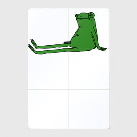 Магнитный плакат 2Х3 с принтом Лягушка приуныла в Курске, Полимерный материал с магнитным слоем | 6 деталей размером 9*9 см | Тематика изображения на принте: лягушка жаба тучный жаб приуныла растроиная лягух сидит