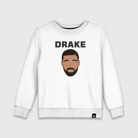 Детский свитшот хлопок с принтом DRAKE в Курске, 100% хлопок | круглый вырез горловины, эластичные манжеты, пояс и воротник | drake | hotline bling | rap | дрейк | зарубежный реп | реп | рэп