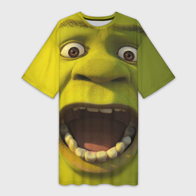 Платье-футболка 3D с принтом Shrek | Шрек в Курске,  |  | 20 | 4к | boots | cat | donkey | fiona | green | in | me | meme | memes | once | shrek | somebody | told | в | зеленый | кот | лет | мем | мемы | мульт | мультфильм | огр | огры | осел | сапогах | фиона | шрек