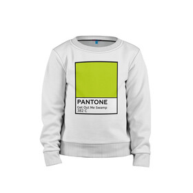 Детский свитшот хлопок с принтом Pantone Shrek в Курске, 100% хлопок | круглый вырез горловины, эластичные манжеты, пояс и воротник | cartoon | fiona | shrek | болото | детям | комедия | кот в сапогах | мультик | огр | осел | персонажи мультфильмов | тролль | фиона | шрек