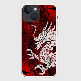 Чехол для iPhone 13 mini с принтом Chinese Dragon в Курске,  |  | Тематика изображения на принте: китайский дракон | монстр | силуэт | символ добра | тату | ящерица
