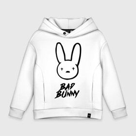 Детское худи Oversize хлопок с принтом Bad Bunny лого в Курске, френч-терри — 70% хлопок, 30% полиэстер. Мягкий теплый начес внутри —100% хлопок | боковые карманы, эластичные манжеты и нижняя кромка, капюшон на магнитной кнопке | bad bunny | benito antonio martnez ocasio | hip hop | latin trap | logo | music | rap | rnb | singer | star | бенито антонио мартинес окасио | звезда | латинский трэп | логотип | музыка | певец | рнб | рэп | хип хоп