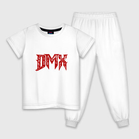 Детская пижама хлопок с принтом DMX Logo в Курске, 100% хлопок |  брюки и футболка прямого кроя, без карманов, на брюках мягкая резинка на поясе и по низу штанин
 | Тематика изображения на принте: dmx | dog | earl simmons | hip hop | music | new york | rap | rapper | rip | ruff ryders | диэмикс | музыка | нью йорк | пёс | рэп | рэпер | хипхоп | эрл симмонс