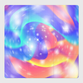 Магнитный плакат 3Х3 с принтом Волшебные тропы в Курске, Полимерный материал с магнитным слоем | 9 деталей размером 9*9 см | Тематика изображения на принте: блеск | волны | волшебство | градиент | звезды | ленты | магия | тропы