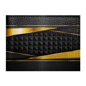 Обложка для студенческого билета с принтом 3D luxury black gold Плиты 3Д в Курске, натуральная кожа | Размер: 11*8 см; Печать на всей внешней стороне | luxury | versace | vip | абстракция | версаче | вип | паттерн | роскошь | текстуры