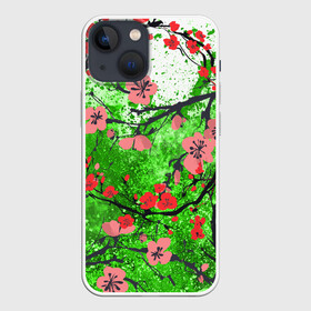 Чехол для iPhone 13 mini с принтом Сакура | Sakura (Z) в Курске,  |  | chery | flowers | japan | roses | sakura | вишнёвый цвет | вишня | растения | розы | ромашка | сакура | тюльпаны | хана | ханами | цветы | цветы сакуры | япония