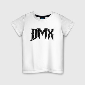 Детская футболка хлопок с принтом DMX | Logo (Z) в Курске, 100% хлопок | круглый вырез горловины, полуприлегающий силуэт, длина до линии бедер | Тематика изображения на принте: dark man x | dmx | earl simmons | hip hop | rap | реп | репер | рэп | хип хоп | эрл симмонс