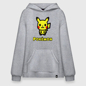 Худи SuperOversize хлопок с принтом POKEMON / ПОКЕМОН в Курске, 70% хлопок, 30% полиэстер, мягкий начес внутри | карман-кенгуру, эластичная резинка на манжетах и по нижней кромке, двухслойный капюшон
 | a bathing ape | bape | bape shark | bape sta | monkey | pikachu | pokemons | star | streetwear | бейп | горила | обезьянка | пикачу | покемоны. | стар | стритвеар | стритвир бренд | уличный стиль