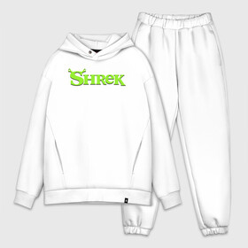 Мужской костюм хлопок OVERSIZE с принтом Shrek | Logo (Z) в Курске,  |  | dreamworks | logo | shrek | зелёный огр | мульт | мультфильм | приключения