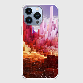 Чехол для iPhone 13 Pro с принтом Симуляция города в Курске,  |  | абстракция | геометрия | город | градиент | сетка | симуляция