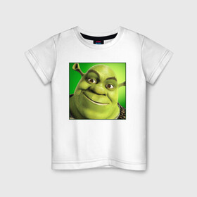 Детская футболка хлопок с принтом Shrek | Зеленый Орк (Z) в Курске, 100% хлопок | круглый вырез горловины, полуприлегающий силуэт, длина до линии бедер | dreamworks | shrek | зелёный огр | мульт | мультфильм | приключения