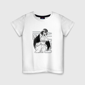 Детская футболка хлопок с принтом Альбедо. Оверлорд в Курске, 100% хлопок | круглый вырез горловины, полуприлегающий силуэт, длина до линии бедер | albedo | overlord | альбедо | владыка | оверлорд | повелитель | суккуб