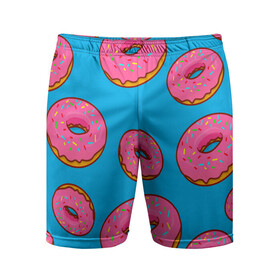 Мужские шорты спортивные с принтом Пончики в Курске,  |  | еда | круг | кружки | пища | пончики | пончики гомера | симпсоны | цветные пончики