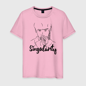 Мужская футболка хлопок с принтом БТС, BTS, Singularity в Курске, 100% хлопок | прямой крой, круглый вырез горловины, длина до линии бедер, слегка спущенное плечо. | bangtan | boys | bts | singularity | бангтан | бойс | бтс | ким тэхен | сингулярити
