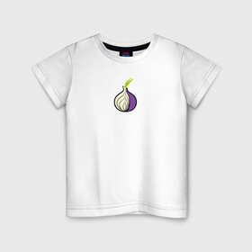 Детская футболка хлопок с принтом Tor Browser в Курске, 100% хлопок | круглый вырез горловины, полуприлегающий силуэт, длина до линии бедер | onion | tor | tor browser | даркнет | тор | тор браузер